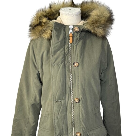 Abercrombie & Fitch Military Parka Coat Green Women's Small Gorpcore Utility - Picture 7 of 16